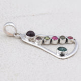 Multi Tourmaline Gemstone 925 Sterling Silver Pendant