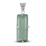 925 Sterling Silver Green Amethyst Pendant