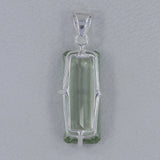 925 Sterling Silver Green Amethyst Pendant