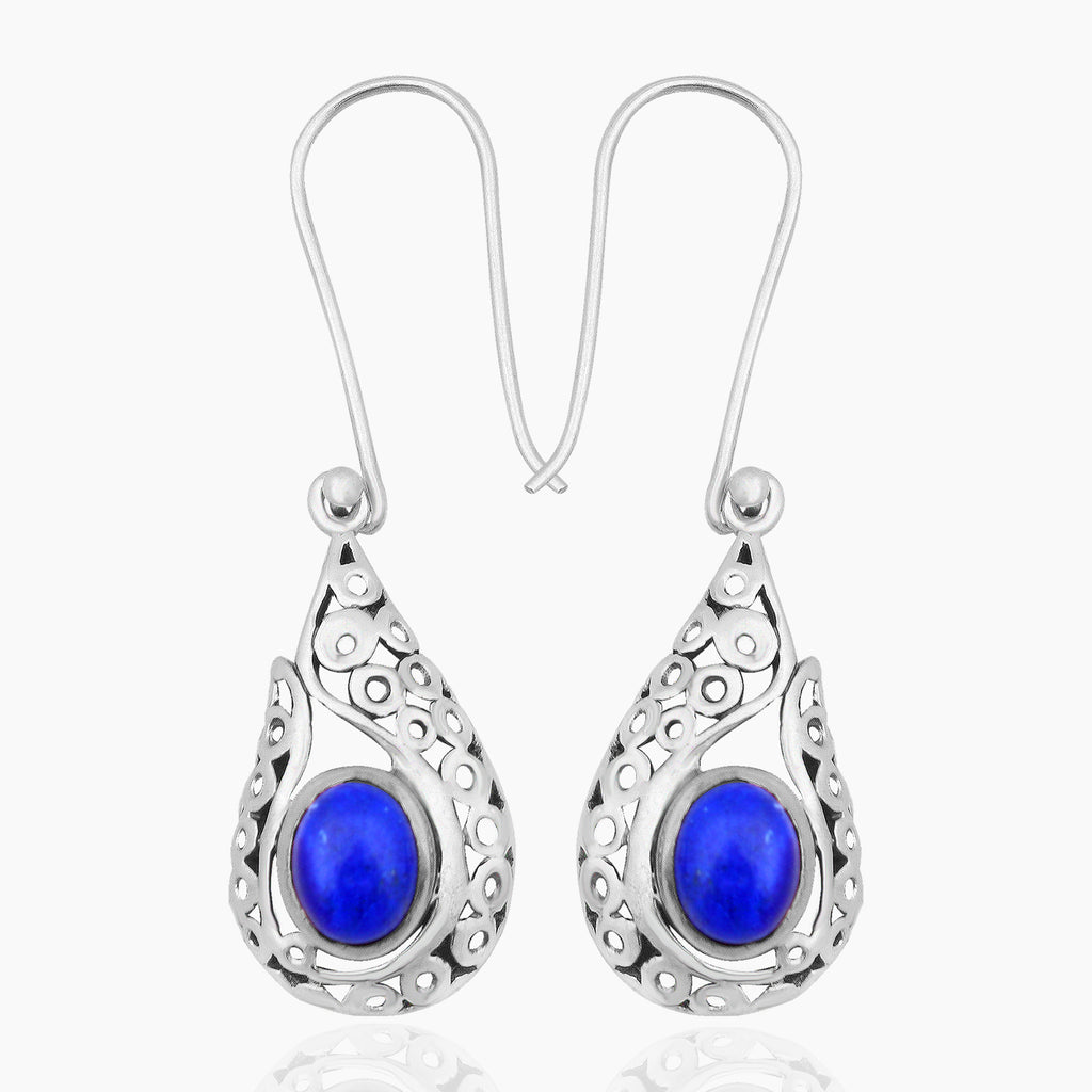 Lapis Lazuli Silver Earrings