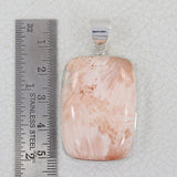 Natural Scolecite Gemstone Silver Pendant