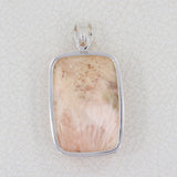 Natural Scolecite Gemstone Silver Pendant