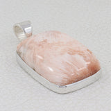 Natural Scolecite Gemstone Silver Pendant