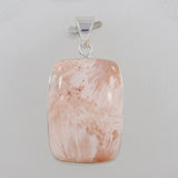 Natural Scolecite Gemstone Silver Pendant