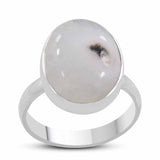 Solar Ice Quartz Silver Ring