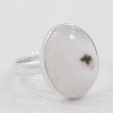 Solar Ice Quartz Silver Ring