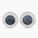 Rainbow Moonstone Silver Earrings