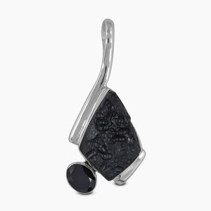 925 Silver Tektite & Black Onyx Pendants