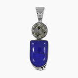 Raw Pyrite & Lapis Lazuli Silver Pendants