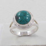 Natural Chrysocolla  Silver Ring