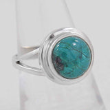 Natural Chrysocolla  Silver Ring