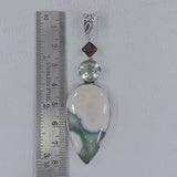 Ocean Jasper & Green Amethyst Silver Pendant