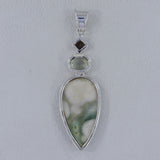 Ocean Jasper & Green Amethyst Silver Pendant