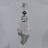 Ocean Jasper & Green Amethyst Silver Pendant