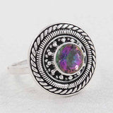 Mystic Quartz Solid Silver Ring