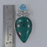 Rainforest Jasper, Idocrase Silver Pendant