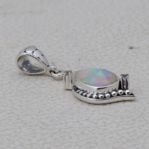 925 Sterling Silver Ethiopian opal Pendants