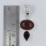 Hessonite & Garnet 925 Sterling Silver Pendant