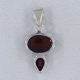 Hessonite & Garnet 925 Sterling Silver Pendant