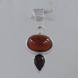 Hessonite & Garnet 925 Sterling Silver Pendant