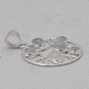 Rainbow Moonstone Silver Pendants