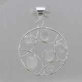 Rainbow Moon Stone 925 Sterling Silver Pendant