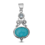 925 Sterling Silver Mexican Turquoise Pendent