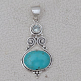 925 Sterling Silver Mexican Turquoise Pendent