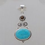 925 Sterling Silver Mexican Turquoise Pendent