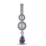 South Sea Pearl, Larimar 925 Sterling Silver Pendant