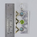 Rainbow Moonstone Silver Pendant