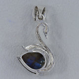 Citrine Swan Duck Silver Pendant