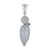 Rainbow Moonstone Silver Pendant