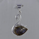 Citrine Swan Duck Silver Pendant