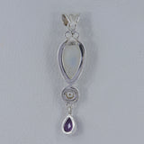 Rainbow Moonstone Pendant 925 Sterling Silver