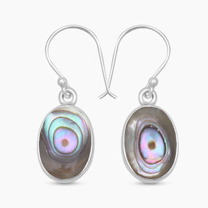 925 Sterling Silver Abalone Shell Earrings