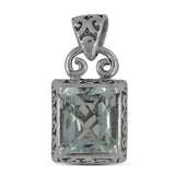 Green Amethyst Silver Pendant