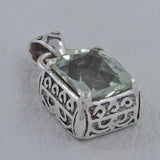 Green Amethyst Silver Pendant