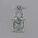 Green Amethyst Silver Pendant