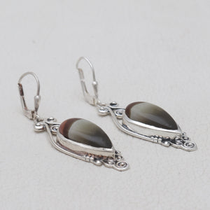 Polychrome Jasper Silver Earrings