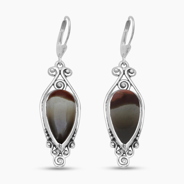 Polychrome Jasper Silver Earring