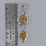 Citrine Cut Gemstone Silver Pendant