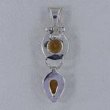 Citrine Cut Gemstone Silver Pendant