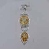 Citrine Cut Gemstone Silver Pendant