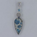 Ocean Jasper & Green Amethyst Silver Pendant