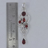 925 Sterling Silver Garnet Pendant