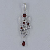 925 Sterling Silver Garnet Pendant