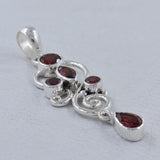 925 Sterling Silver Garnet Pendant