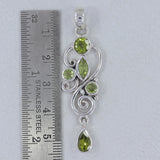 Peridot Silver Drop Pendants