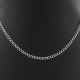 925 Sterling Silver Curb Chain Necklace Length 26" Inches